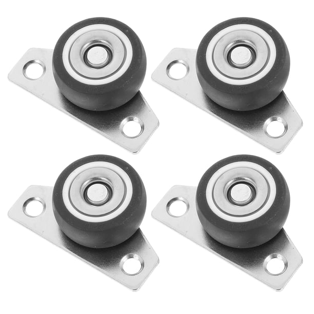 ColoMX 4 sets Ruedas de muebles de montaje lateral para cajones de madera y electrodomésticos pequeños ruedas silenciosas para proyectos de bricolaje Mini giratorio TPR ruedas TPr 1.25 pulgadas
