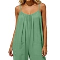 thumbnail image 3 of Women's Casual Sleeveless Wide Leg Jumpsuit with Pockets Loose Fit Summer Romper, 3 of 5