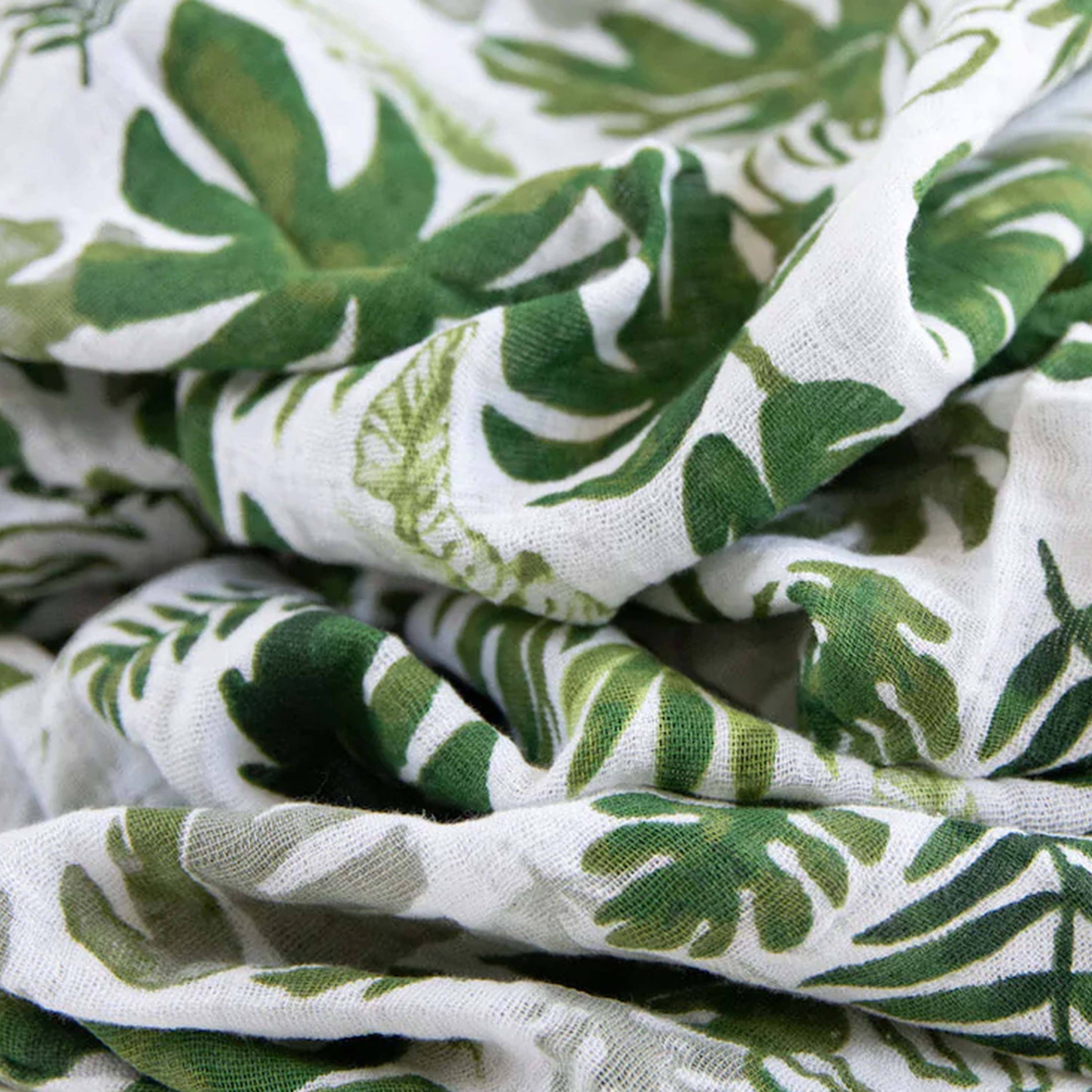 Little Unicorn Swaddle Blanket for Newborns, Toddler Muslin Blanket - Tropical Leaf