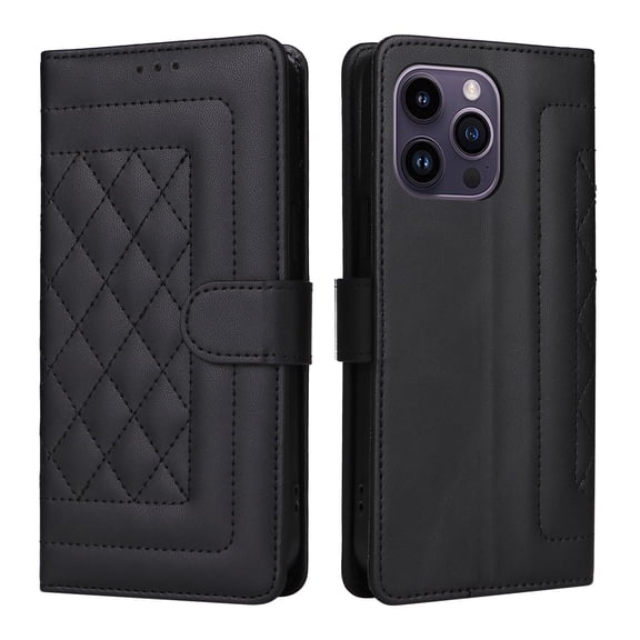 JTCASES Compatible with iPhone 14 Pro Max 6.7 inch Case Wallet Flip Folio Case [Kickstand] with RFID Blocking Card Holders [Shockproof] and Wrist Strap Phone Cover for Men Women Girls, Black