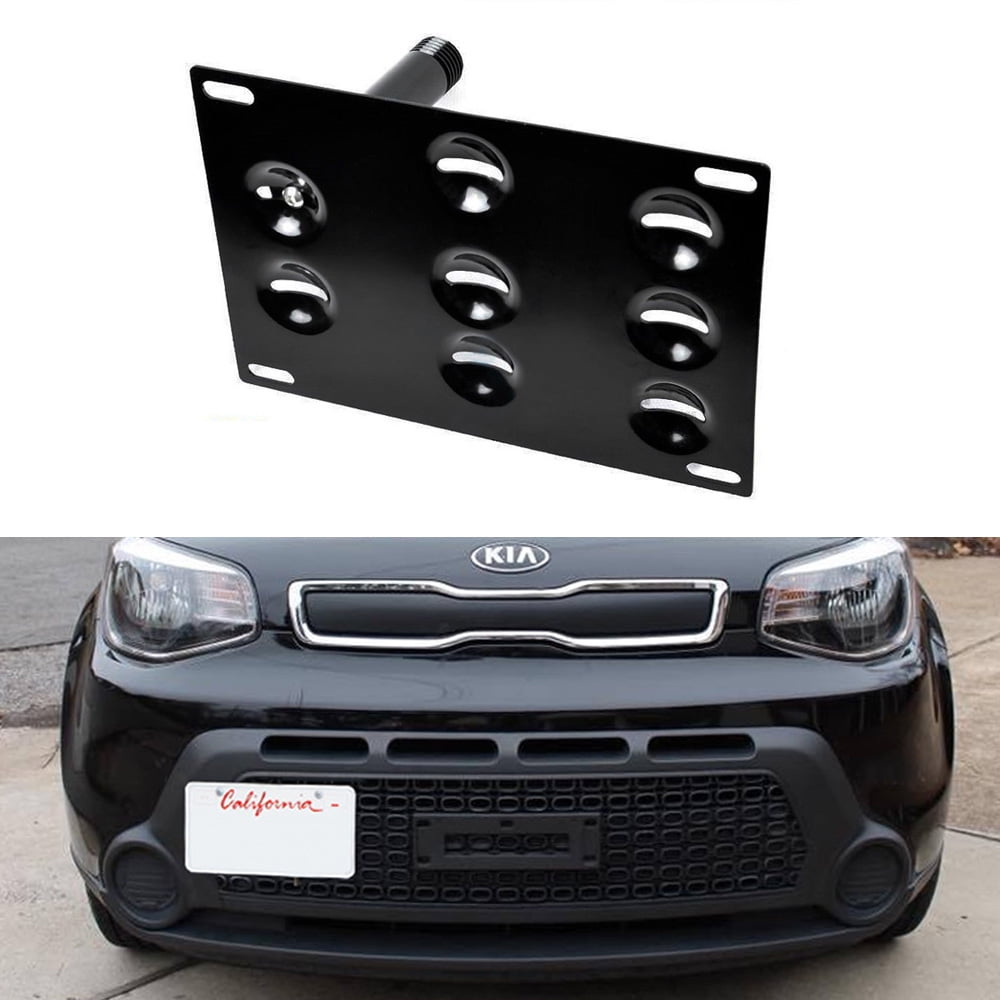 iJDMTOY Front Bumper Tow Hook Relocator License Plate Mounting Bracket