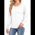 thumbnail image 3 of Camisas de Larga para Mujer, Blusas Plisadas Informales de Negocios con Puños Fruncidos. XL, 3 of 8