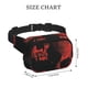thumbnail image 4 of Fotbe Red And Black Abstract Skull Cangurera Cuadrada con Estampado de Doble Capa, Bolsa de Cintura Ajustable Mini para Hombres y Mujeres, 4 of 9