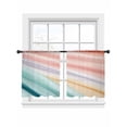 thumbnail image 2 of Abstract Line Texture Sheer Curtains 54 Inches Long 2 Panels Pink Blue Yellow Watercolor Modern Art Light Filtering Semi Sheer Window Curtains Drapes for Bedroom Living Room 52"x54", 2 of 7