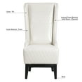 thumbnail image 4 of High Back Armless Dining Chair, Retro Wing Back King Throne Chair with Curved Backrest and Birch Legs, PU Leather Upholstered Accent Chair Side Chair for Living Room Dining Room Bedroom, White, 4 of 7