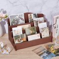 thumbnail image 2 of Exhibidor de tarjetas de felicitación de 4 niveles, vitrina de madera, estante para postales, expositor portátil de pegatinas, expositor de mostrador para tiendas, 2 of 5