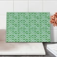 thumbnail image 2 of Quatrefoil Cutting Board, Clovers Moroccan Design in Watercolor Style Art Luck Theme, Decorative Tempered Glass Cutting and Serving Board, Small Size, White Green, by Ambesonne, 2 of 5