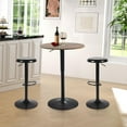 thumbnail image 2 of 24" Round Bar Table, Bistro Pub Table, Adjustable Height Pub Table, 360° Swivel Cocktail Bar Table with Metal Base and MDF Top, Suitable for Small Space, Bar, Bistro, Café, Brown, 2 of 6