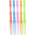 thumbnail image 3 of Colorful Plastic Fruit Forks,200 Pcs 4" Disposable Cocktail Forks Tasting Appetizer Forks Set Toothpick Forks Portable Salad Fruit Forks Mini Cake Forks for Cake Sticks Party Food Dessert Weddings, 3 of 8