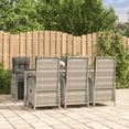 thumbnail image 1 of vidaXL 7 Piece Garden Dining Set with Cushions Grey Poly Rattan, 1 of 5