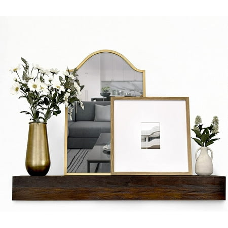 

BBNBDMZ 60 Inch Floating Wood Fireplace Mantel Walnut