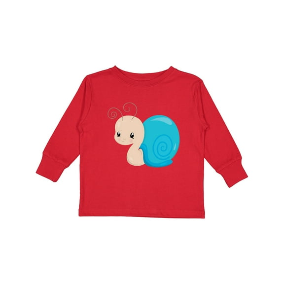 Inktastic Adorable Blue Snail Boys or Girls Long Sleeve Toddler T-Shirt
