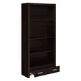 thumbnail image 4 of Wooden Bookcase with 3 Shelves and 1 Drawer Dark Brown - Saltoro Sherpi, 4 of 7