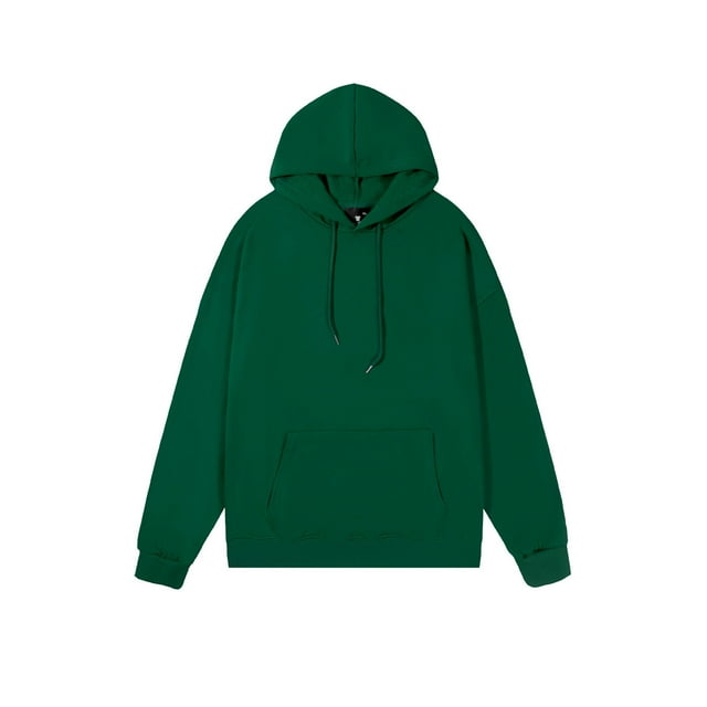 Dagugfen Hoodies for Men Sweatshirts Long Sleeve Kangaroo Pocket Drop Shoulder Pullover Top Solid Color