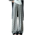 thumbnail image 2 of Jjayotai Women's Wide Leg Pants, Comfy Casual Bow Knot Print High Waisted Drawstring Long Pant, Pajama Palazzo Lounge Trousers Gray XXL, 2 of 6
