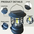thumbnail image 3 of Solar LED Camping Lantern, Bright Portable Survival Lanterns,Multifunctional retro camp lamp - Large, 3 of 5