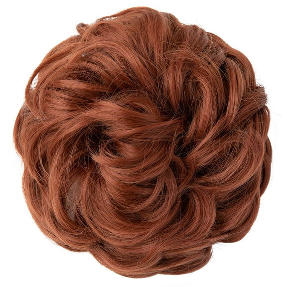 XmhyTop Wavy Curly Messy Bun Hair Piece for Women, Elastic Band Scrunchie, Fluffy Stretchy Chignon, Quick & Easy Updos for Daily & Party Styles,J