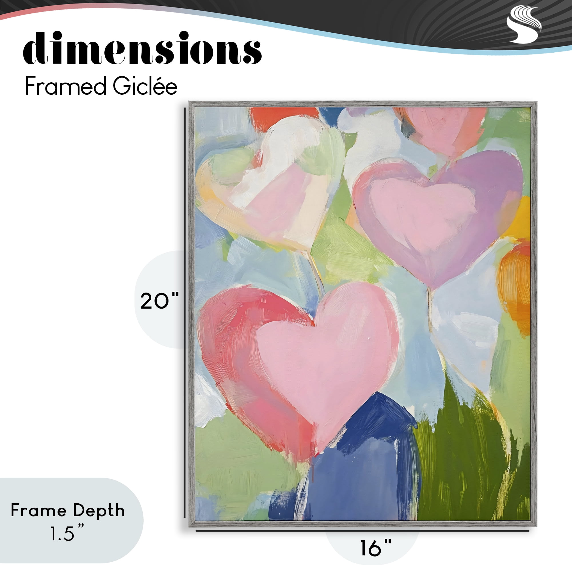 Stupell Industries Pink Hearts Abstraction Gray Framed Giclee Art, design by The Prints Vibe