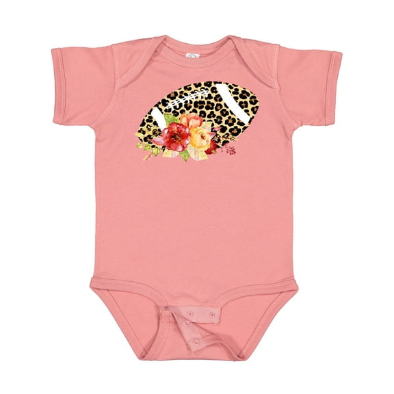 Inktastic Football with Flowers and Leopard Spots Boys or Girls Baby Bodysuit