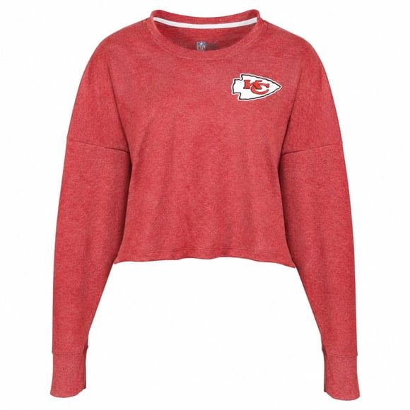 Sudadera Crop Top NFL para Mujer Manga Larga y Cuello Redondo Chiefs Rojo Talla M