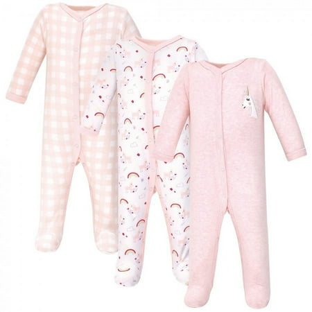 UPC: 0660168316612 | Luvable Friends Baby Girl Cotton Snap Sleep and Play 3pk Unicorn 3-6 Months