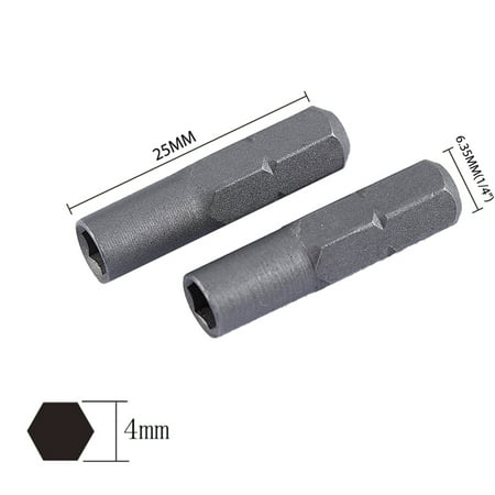 

Screwdriver Bit Adapter Micro Inserts Bits 6.35mm 1/4 Adapter To 4mm Hex Holder