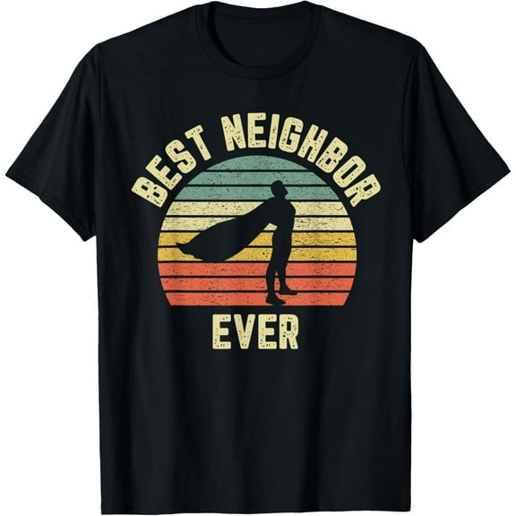 Vintage Best Neighbor Ever Superhero Fun Gift Graphic T-Shirt