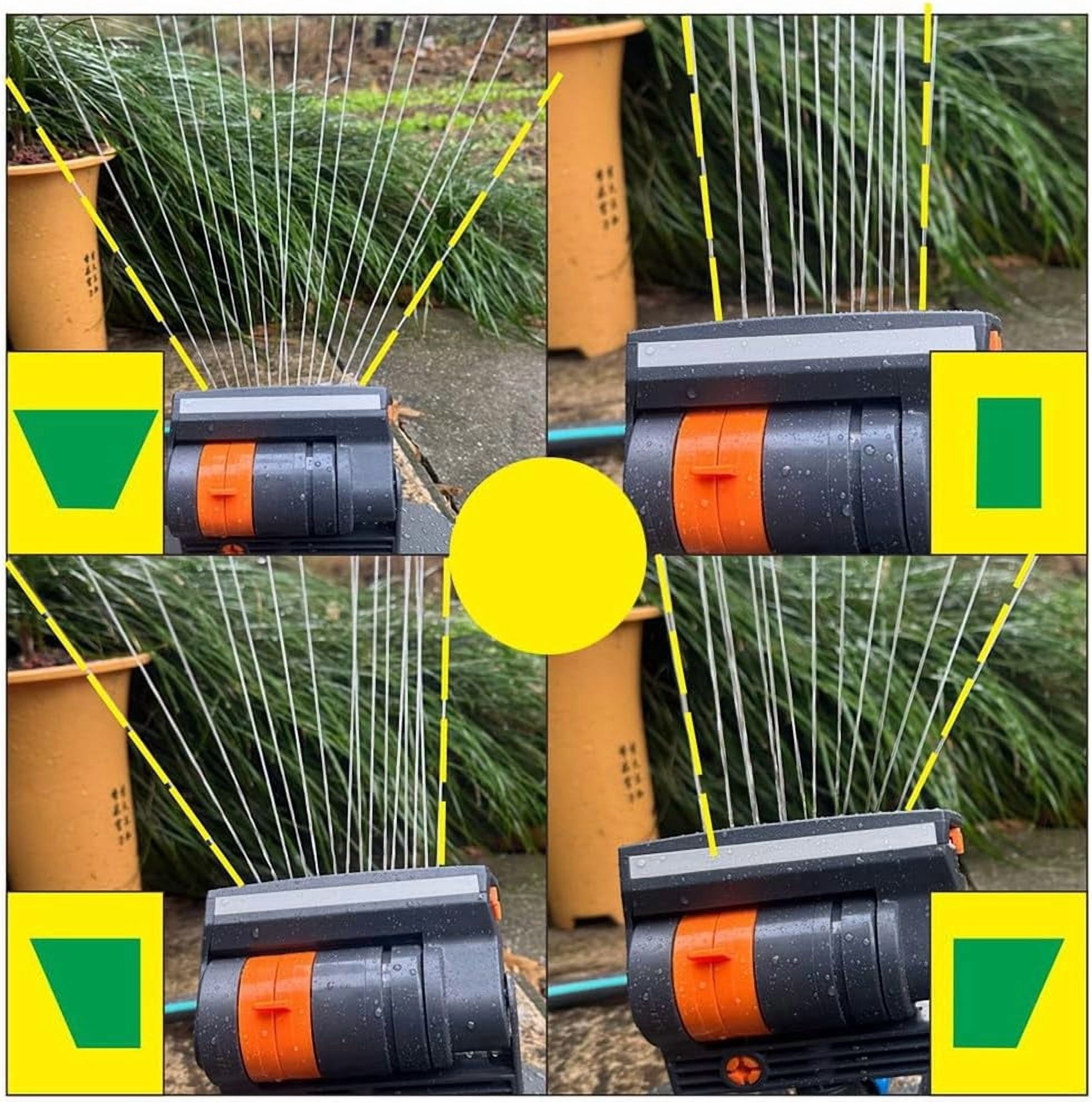 Upgraded Adjustable Oscillating Sprinkler, 16 Mini Turbine, Wide Area Coverage, Heavy-Duty Triangular Bracket Compatible for Lawn Yard Garden Watering(xxw)