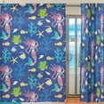 thumbnail image 2 of Coolnut 2PCS Underwater Mermaids Fishes Sheer Gauze Door Curtains, 78"x55" Window Curtain Drapes for Living Room Kids Bedroom Window Treatment, 2 of 4