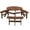 Brown | 6 Person, variant on IVV 8 Person Wood Picnic Table, Outdoor Round Picnic Table with 4 Built-in Benches, Umbrella Hole, Outside Table and Bench Set for Patio, Backyard, 500lbs Capacity Per Bench, Natural