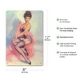 thumbnail image 2 of Pretty in Pink - Vintage Pin Up Girl Print by William Medcalf c.1955 - 8 x 12 inch Vintage Metal Tin Sign, 2 of 4