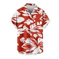 thumbnail image 2 of Elvqul Short Sleeve Shirts for Men Clearance Button up Summer Shirts Casual Red Printed Collared Tops, 2 of 5
