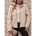 thumbnail image 4 of Women Winter Quilted Jackets Long Sleeve -Puffer Jacket Outerwear Coats with Pockets Color XL, 4 of 8