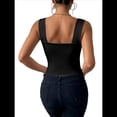 thumbnail image 2 of Tops Cortos de Tirantes Básicos Ajustados Sin Mangas Sexys para Mujer 2025 Negro M, 2 of 7