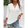 thumbnail image 2 of Blusa de mujer de manga larga con hombros descubiertos, mangas con volantes y lazo en la espalda, 2 of 6
