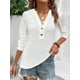 thumbnail image 2 of Blusa de mujer de manga larga con hombros descubiertos, mangas con volantes y lazo en la espalda, 2 of 6