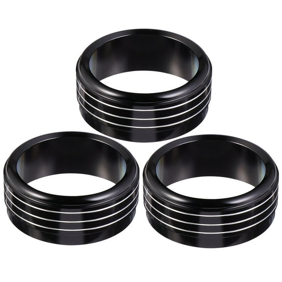 Stri 3pcs Air Condition Button Ring Covers Car Decoration Air Condition Knob Ring