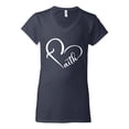 thumbnail image 2 of Wild Bobby Heart Made Of Faith Inspirational/Christian Women Standard V-Neck Tee, Navy, Small, 2 of 5