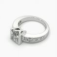thumbnail image 2 of Princess Cut Half-Bezel Moissanite 18k Riviera Shank Ring for Women, 2 of 6