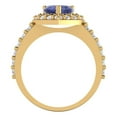 thumbnail image 4 of 2.03 ct Heart Cut Simulated Tanzanite with Simulated Diamond Halo Accents 14K Yellow Gold Womens Engagement Ring, 4 of 5