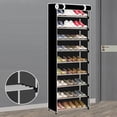 thumbnail image 1 of Zapatero Alto, Gabinete de Almacenamiento de Zapatos de Metal de Gran Capacidad de 10 Niveles Con Cubierta de Tela Materiales de Acero para Entrada de Puerta, 1 of 7