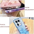 thumbnail image 4 of CCSmall for Motorola Edge 50 Ultra Bling Case Crossbody Lanyard for Woman Girls, Glitter Diamond Flower Shoulder Strap Wristband Cute Sparkle Protective Case Cover for Moto X50 Ultra YSH Blue, 4 of 8
