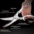 thumbnail image 2 of Heavy Duty Poultry Shears, Kitchen Shears with Non-Slip Handle & Safety Lock, All Purpose Kitchen Scissors for Chicken, Meat Cutting, Turkey, Fish, Vegetables, Spring Loaded, 2 of 9