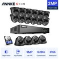 thumbnail image 1 of ANNKE 16CH 1080P Outdoor CCTV Video Home Security ,16PCS, IP66,Outdoor Weatherproof ,Black Dome Camera ,System Surveillance Kits ,with 2T Hard Drive Disk, 1 of 3