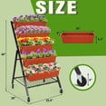 thumbnail image 2 of Homdox 4FT Vertical Raised Garden Stand, 5 Tiers Vertical Garden Planter with 4 Hooks & 4 Wheels & Storage Rack, 25.5"L*26"W*48"H Garden Raised Stand, Planter Raised Bed for Garden Patio Yard, Brown, 2 of 7