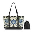 thumbnail image 7 of FORMRS Canvas Laptop Tote Bag for Women with 15.6" Computer Compartments Shoulder Handbag, Blue Floral, 7 of 7