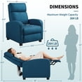 thumbnail image 4 of Yaheetech Modern Fabric Upholstered Recliner Chair with Pocket Spring for Home,Blue, 4 of 10