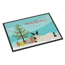 Caroline's Treasures BB9334JMAT California White Rabbit Christmas Door Mat, Indoor Rug or Outdoor Welcome Mat 24x36