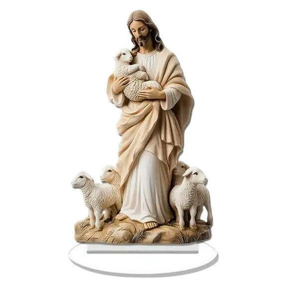 Zhourta 2D Jesus Desktop Standee for Christmas Decoration with Religious Theme and Festive Display