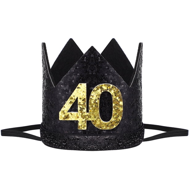 KAKOWELY 1 pieza de sombrero de fiesta de cumpleaños, corona de 40 cumpleaños, decoración para fiesta de cumpleaños de 40 años, sombrero de corona de cumpleaños